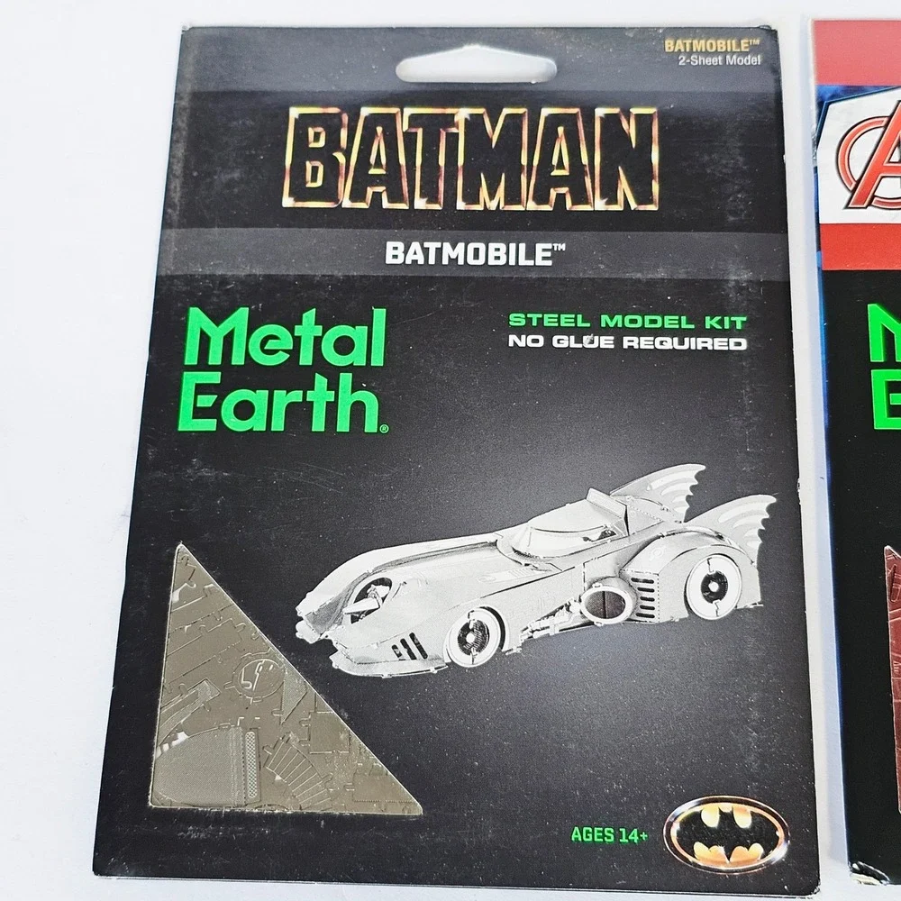 Metal Earth Steel Model Kit Batmobile Iron Man Marvel DC 3D DIY Puzzle Lot of 2